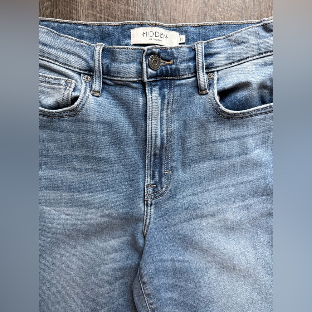 Hidden Los Angeles Denim Wide Leg Jeans Cutoff Hem Size 25 - Picture 3 of 6
